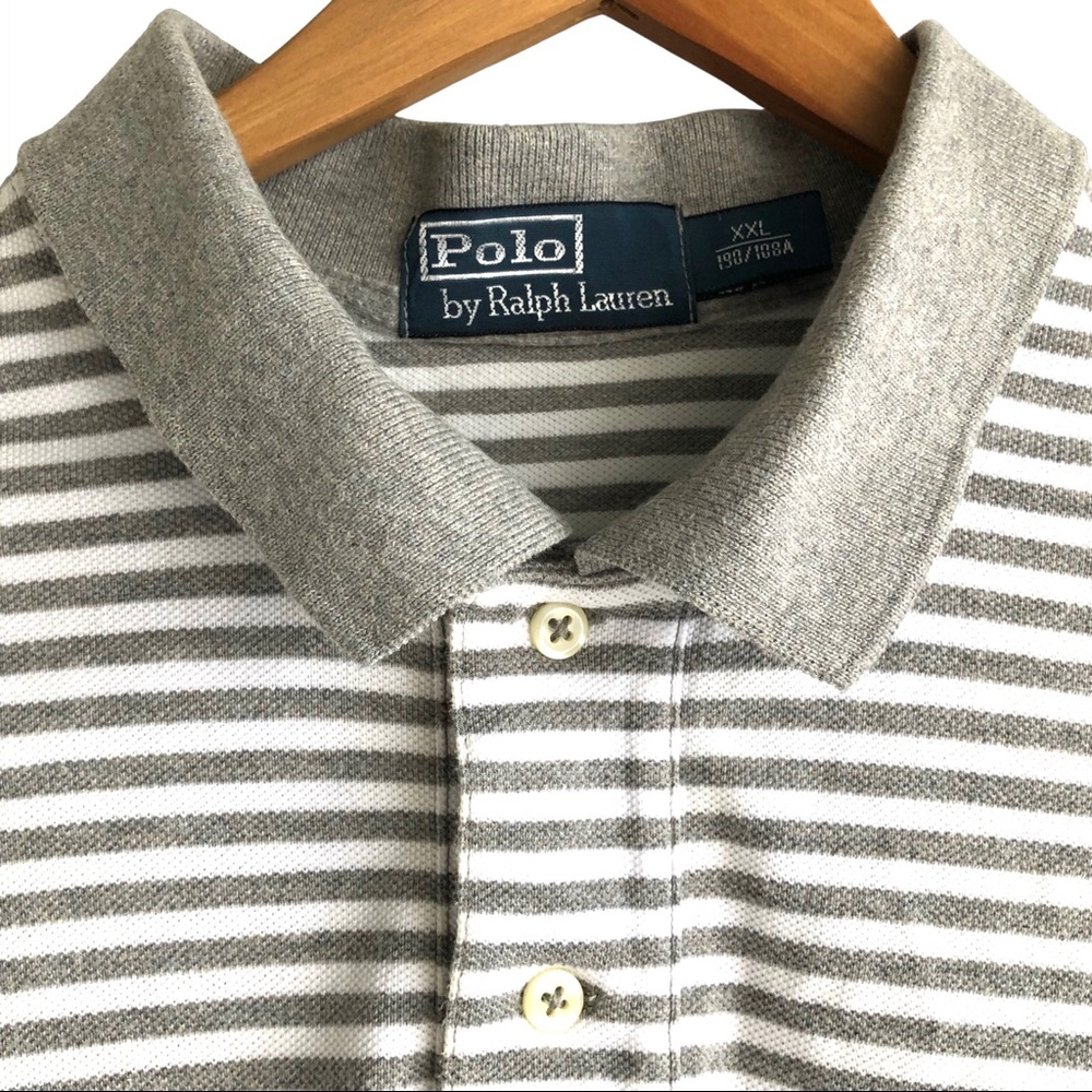 Polo Ralph Lauren Grey & White Stripe Shirt XXL - Picture 3 of 5